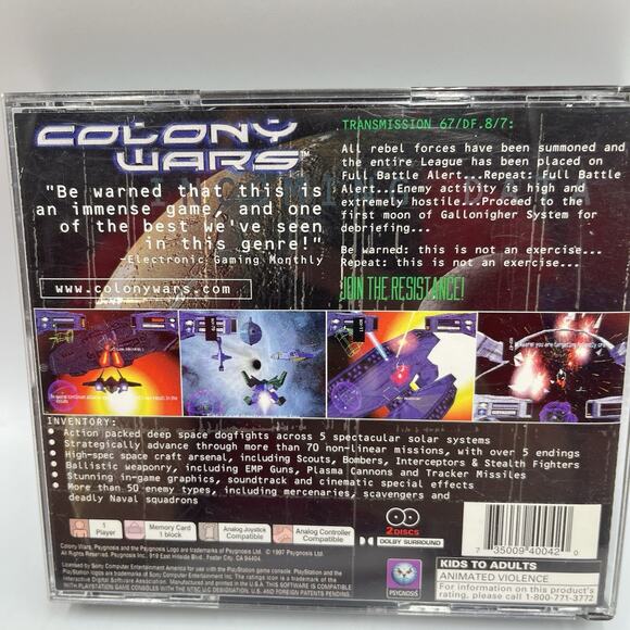 Colony Wars (Sony PlayStation 1, 1997) Tested - Picture 2 of 8